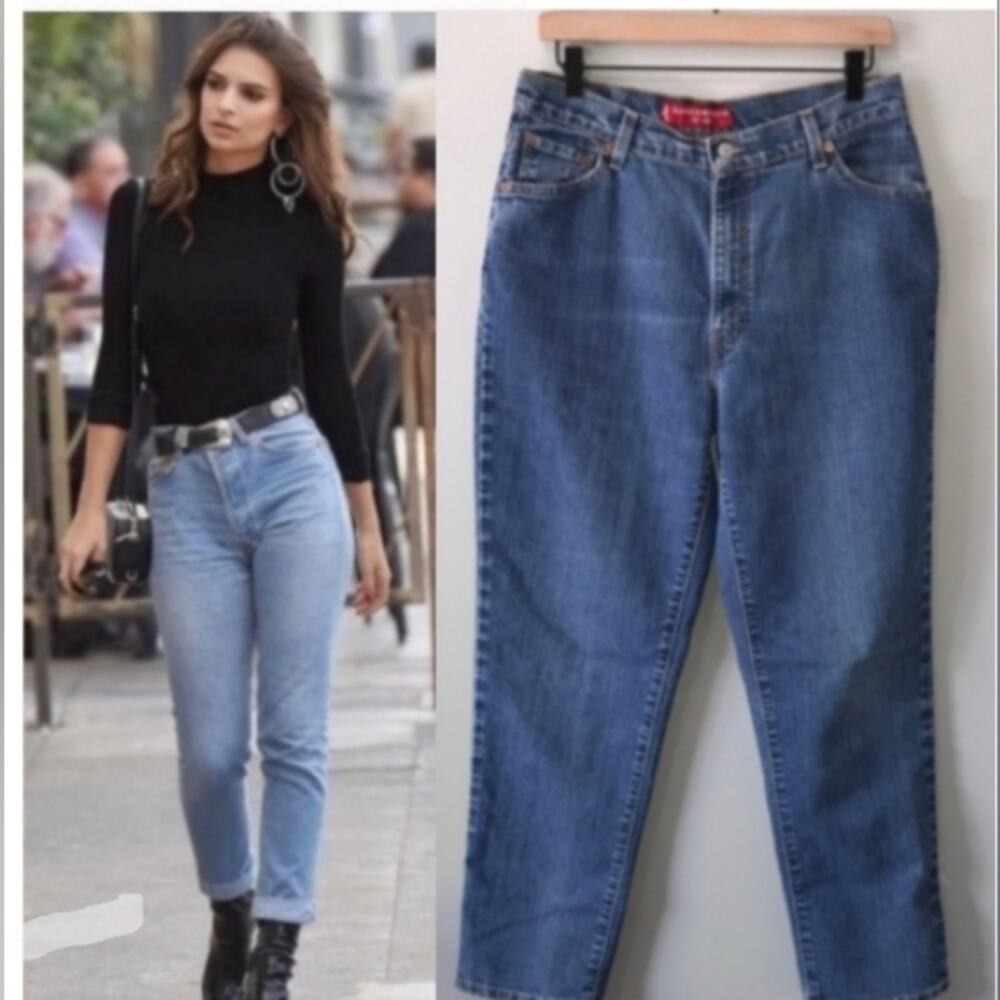 Levi's 550 Jeans Size 16 Relaxed Tapered 5 pocket Dark Blue